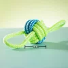 Knotted Cotton Rope Ball Blue Green